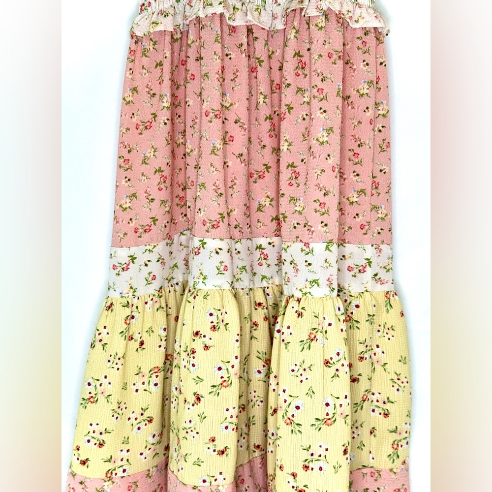 Bonnie Jean Smocked Pink / Yellow Floral Sun Dress - Picture 13 of 16